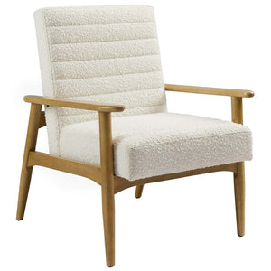 Modway Furniture Jensen Boucle Fabric Accent Chair - Modern Comfort with Elegant Tufting for Stylish Living Spaces Ivory EEI-6780-FRO-IVO