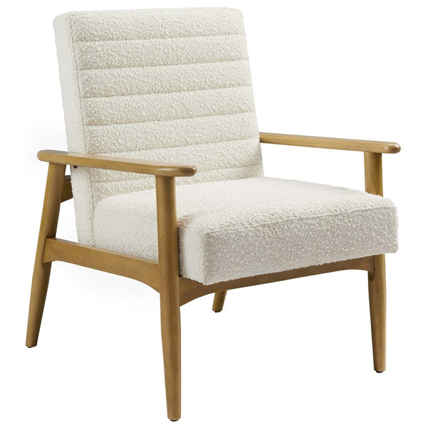 Modway Furniture Jensen Boucle Fabric Accent Chair - Modern Comfort with Elegant Tufting for Stylish Living Spaces Ivory EEI-6780-FRO-IVO