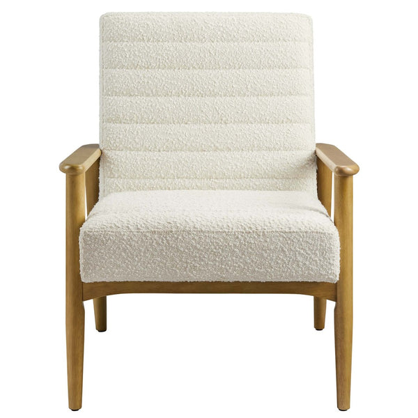Modway Furniture Jensen Boucle Fabric Accent Chair - Modern Comfort with Elegant Tufting for Stylish Living Spaces Ivory EEI-6780-FRO-IVO
