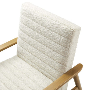 Modway Furniture Jensen Boucle Fabric Accent Chair - Modern Comfort with Elegant Tufting for Stylish Living Spaces Ivory EEI-6780-FRO-IVO