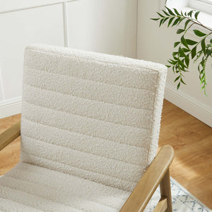 Modway Furniture Jensen Boucle Fabric Accent Chair - Modern Comfort with Elegant Tufting for Stylish Living Spaces Ivory EEI-6780-FRO-IVO