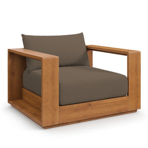 Modway Furniture Tahoe Outdoor Patio Acacia Wood Chair - Stylish All-Weather Comfort for Relaxing or Entertaining Natural Cocoa EEI-6782-NAT-COA