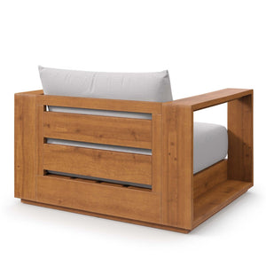 Modway Furniture Tahoe Outdoor Patio Acacia Wood Chair - Stylish All-Weather Comfort for Relaxing or Entertaining Natural Light Gray EEI-6782-NAT-LGR