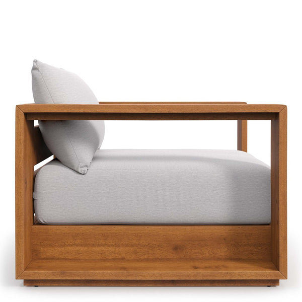 Modway Furniture Tahoe Outdoor Patio Acacia Wood Chair - Stylish All-Weather Comfort for Relaxing or Entertaining Natural Light Gray EEI-6782-NAT-LGR