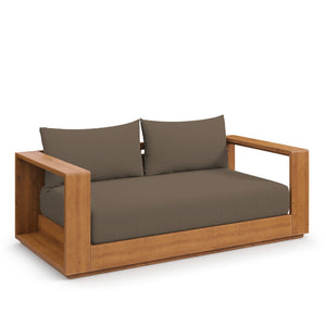 Modway Furniture Tahoe Acacia Wood Outdoor Loveseat – Stylish, Durable, Water-Resistant Seating for Patios & Porches Natural Cocoa EEI-6783-NAT-COA