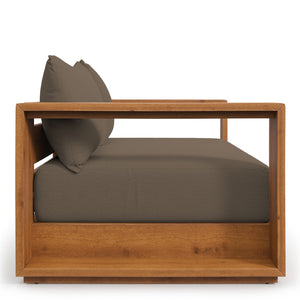 Modway Furniture Tahoe Acacia Wood Outdoor Loveseat – Stylish, Durable, Water-Resistant Seating for Patios & Porches Natural Cocoa EEI-6783-NAT-COA