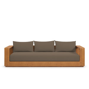 Modway Furniture Tahoe Outdoor Acacia Wood Sofa - Stylish All-Weather Comfort for Your Patio or Garden Retreat Natural Cocoa EEI-6784-NAT-COA