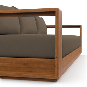 Modway Furniture Tahoe Outdoor Acacia Wood Sofa - Stylish All-Weather Comfort for Your Patio or Garden Retreat Natural Cocoa EEI-6784-NAT-COA