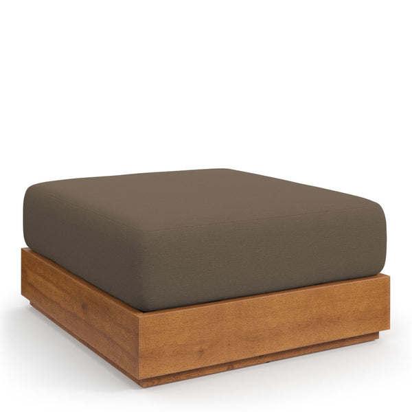 Modway Furniture Tahoe Outdoor Patio Acacia Wood Ottoman - Stylish, Durable, All-Weather Footstool for Modern Spaces Natural Cocoa EEI-6785-NAT-COA