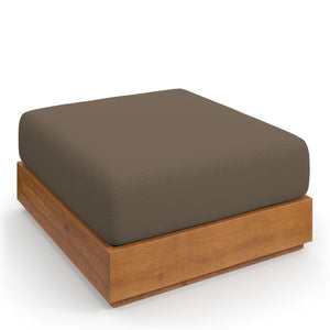 Modway Furniture Tahoe Outdoor Patio Acacia Wood Ottoman - Stylish, Durable, All-Weather Footstool for Modern Spaces Natural Cocoa EEI-6785-NAT-COA