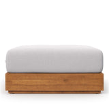 Tahoe Outdoor Patio Acacia Wood Ottoman Gray, Natural Light Gray EEI-6785-NAT-LGR