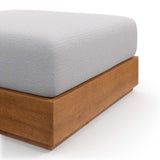 Tahoe Outdoor Patio Acacia Wood Ottoman Gray, Natural Light Gray EEI-6785-NAT-LGR