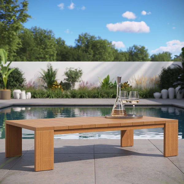 Modway Furniture Tahoe Outdoor Acacia Wood Coffee Table - Weather-Resistant, Stylish & Durable for Patios & Decks EEI-6786-NAT