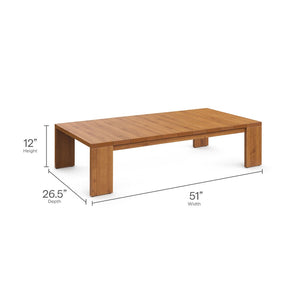 Modway Furniture Tahoe Outdoor Acacia Wood Coffee Table - Weather-Resistant, Stylish & Durable for Patios & Decks EEI-6786-NAT