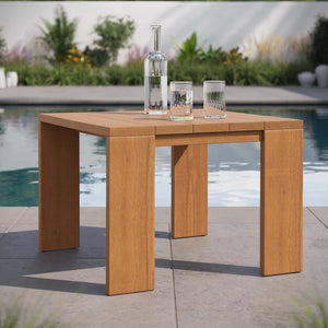 Modway Furniture Tahoe Outdoor Acacia Wood Side Table - Durable, Weather-Resistant Design for Patios & Porches EEI-6787-NAT
