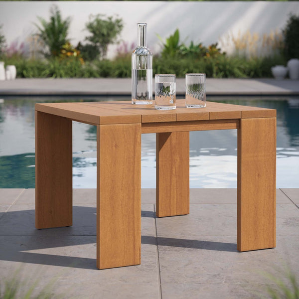 Modway Furniture Tahoe Outdoor Acacia Wood Side Table - Durable, Weather-Resistant Design for Patios & Porches EEI-6787-NAT