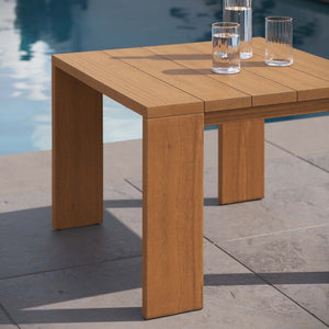 Modway Furniture Tahoe Outdoor Acacia Wood Side Table - Durable, Weather-Resistant Design for Patios & Porches EEI-6787-NAT