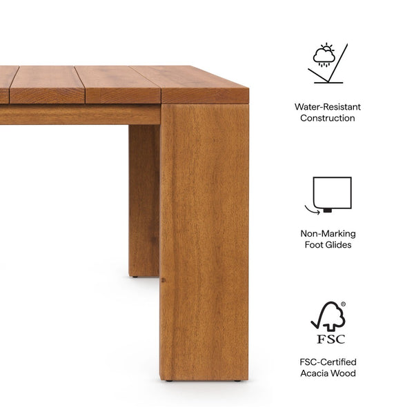 Modway Furniture Tahoe Outdoor Acacia Wood Side Table - Durable, Weather-Resistant Design for Patios & Porches EEI-6787-NAT