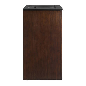 Modway Furniture Appia 24" Bathroom Vanity - Retro-Inspired Design with Black Ceramic Sink and Ample Storage Space Walnut Black EEI-6789-WAL-BLK