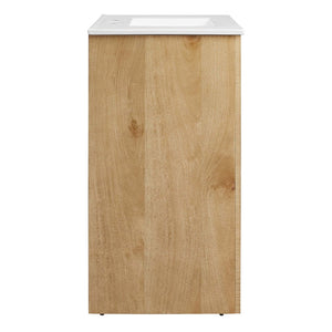 Modway Furniture Appia 36" Bathroom Vanity with Integrated Ceramic Sink and Soft-Close Doors for Organized Storage Oak White EEI-6790-OAK-WHI