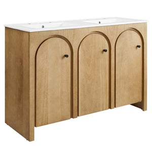 Modway Furniture Appia 48" Double Sink Bathroom Vanity EEI-6792-OAK-WHI