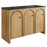 Modway Furniture Appia 48" Double Sink Bathroom Vanity EEI-6793-OAK-BLK