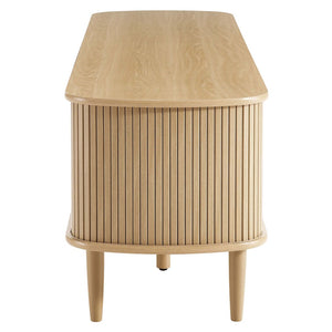 Modway Furniture Contour 63" Mid-Century Modern Wood TV Stand with Stylish Storage and Adjustable Shelves for Your Home Oak EEI-6795-OAK