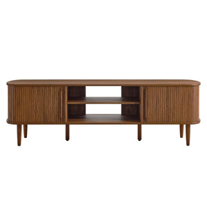 Modway Furniture Contour 63" Mid-Century Modern Wood TV Stand with Stylish Storage and Adjustable Shelves for Your Home Walnut EEI-6795-WAL