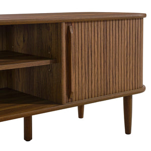 Modway Furniture Contour 63" Mid-Century Modern Wood TV Stand with Stylish Storage and Adjustable Shelves for Your Home Walnut EEI-6795-WAL