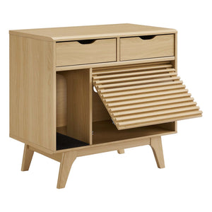Modway Furniture Render Cat Cabinet by Modway - Stylish Mid-Century Modern Furniture for Litter Box Concealment Oak EEI-6796-OAK