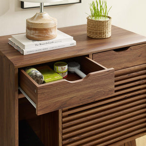 Modway Furniture Render Cat Cabinet by Modway - Stylish Mid-Century Modern Furniture for Litter Box Concealment Walnut EEI-6796-WAL