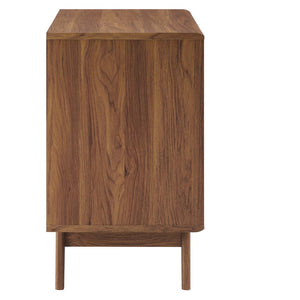 Modway Furniture Render Cat Cabinet by Modway - Stylish Mid-Century Modern Furniture for Litter Box Concealment Walnut EEI-6796-WAL