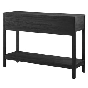 Modway Furniture Chaucer Console Table - Stylish Entryway Accent with Rattan-Textured Drawers and Open Display Space Black EEI-6797-BLK