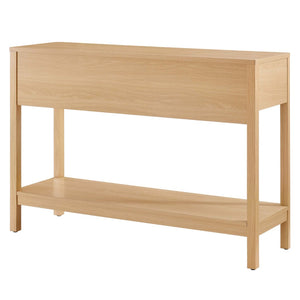 Modway Furniture Chaucer Console Table - Stylish Entryway Accent with Rattan-Textured Drawers and Open Display Space Oak EEI-6797-OAK