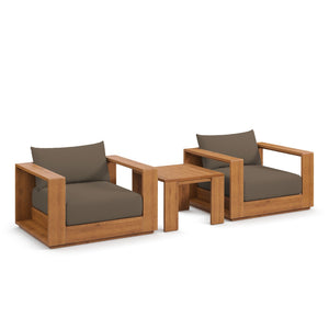 Modway Furniture Tahoe 3-Piece Outdoor Acacia Wood Patio Furniture Set for Stylish Comfort and Relaxation Natural Cocoa EEI-6798-NAT-COA
