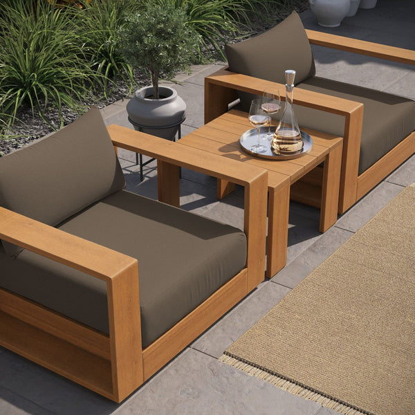 Modway Furniture Tahoe 3-Piece Outdoor Acacia Wood Patio Furniture Set for Stylish Comfort and Relaxation Natural Cocoa EEI-6798-NAT-COA