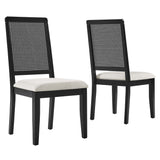 Arlo Faux Rattan and Wood Dining Side Chairs - Set of 2