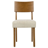 Pax Wood Dining Side Chairs Set of 2 Brown, Acorn Heathered Weave Light Beige EEI-6804-ACO-HLB