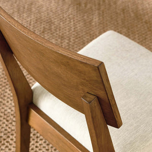 Modway Furniture Pax Wood Dining Side Chairs Set of 2 – Mid-Century Modern Comfort for Stylish Dining Spaces Acorn Heathered Weave Light Beige EEI-6804-ACO-HLB