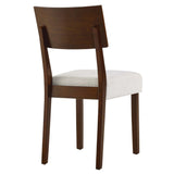 Pax Wood Dining Side Chairs Set of 2 White, Walnut Heathered Weave Ivory EEI-6804-WAL-HEI