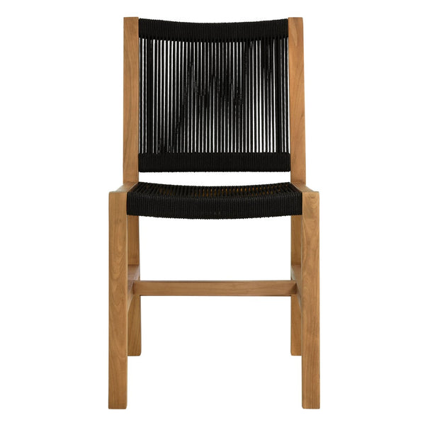 Modway Furniture Vienna 7-Piece Teak and Rope Patio Dining Set - Stylish, Weather-Resistant Outdoor Entertaining Solution Natural Black EEI-6928-NAT-BLK