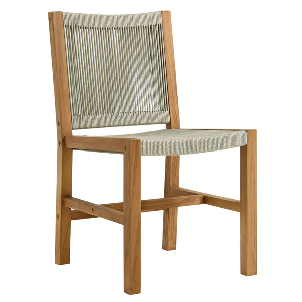 Modway Furniture Vienna 3-Piece Outdoor Patio Dining Set with Teak and Woven Rope for Cozy, Stylish Spaces Natural Natural EEI-6939-NAT-NAT