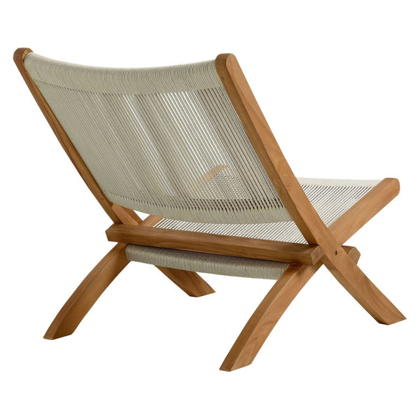 Modway Furniture Vienna Outdoor Folding Teak and Rope Accent Lounge Chair – Stylish, Durable, No Assembly Required Natural Natural EEI-6808-NAT-NAT
