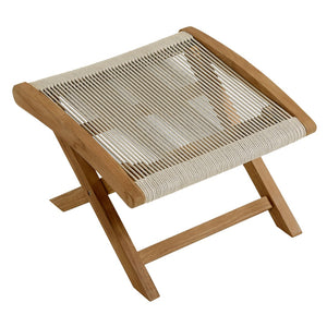 Modway Furniture Vienna Outdoor Patio Folding Ottoman - Stylish Teak and Rope Design for Relaxation and Versatility Natural Natural EEI-6809-NAT-NAT