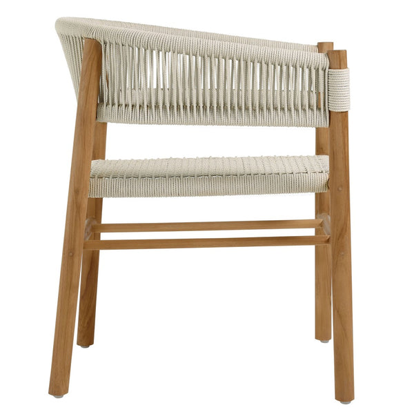 Modway Furniture Vienna 7-Piece Outdoor Teak Dining Set with Curved Armchairs – Stylish, Durable, and Weather-Resistant Natural Natural EEI-6930-NAT-NAT