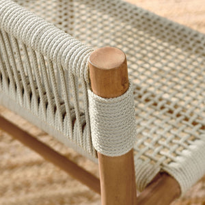 Modway Furniture Vienna Outdoor Patio Curved-Back Dining Armchairs Set of 2 by Modway - Durable Teak & Rope Design Natural Natural EEI-6811-NAT-NAT