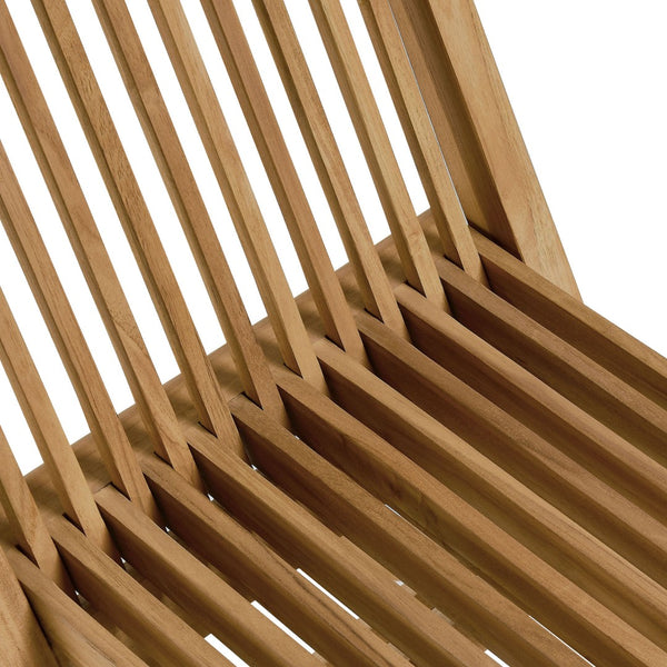 Modway Furniture Vienna Teak Wood Folding Dining Chairs Set of 4 - Weather-Resistant, No Assembly, Modern Comfort EEI-6812-NAT