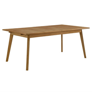Modway Furniture Vienna Outdoor Teak Wood Extendable Dining Table - Perfect for Gatherings, Durable & Stylish EEI-6813-NAT