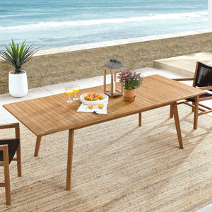 Modway Furniture Vienna Outdoor Teak Wood Extendable Dining Table - Perfect for Gatherings, Durable & Stylish EEI-6813-NAT