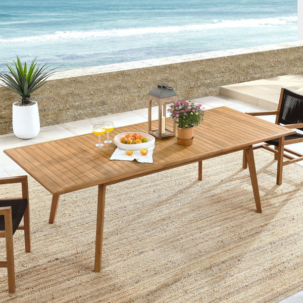 Modway Furniture Vienna Outdoor Teak Wood Extendable Dining Table - Perfect for Gatherings, Durable & Stylish EEI-6813-NAT